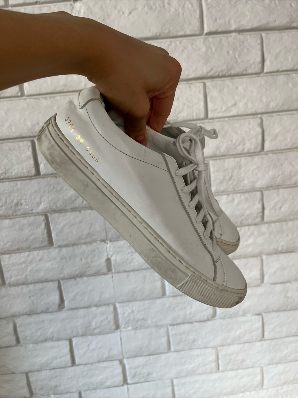 Common Projects Original Achilles Low Sneaker White Leather Lace-Up Size 38 - Picture 5 of 10